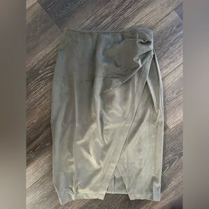 Hem & Thread Olive Wrap Skirt